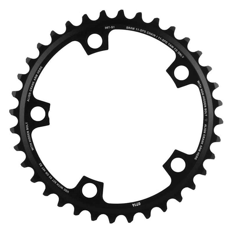 SRAM 11-Speed 36T 110mm BCD YAW Chainring Black Use with 46 or 52T