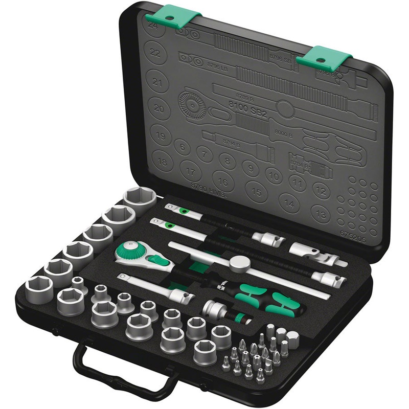 Wera 8100 SB 2 Zyklop Speed Ratchet Set, 3/8″ Drive, Metric