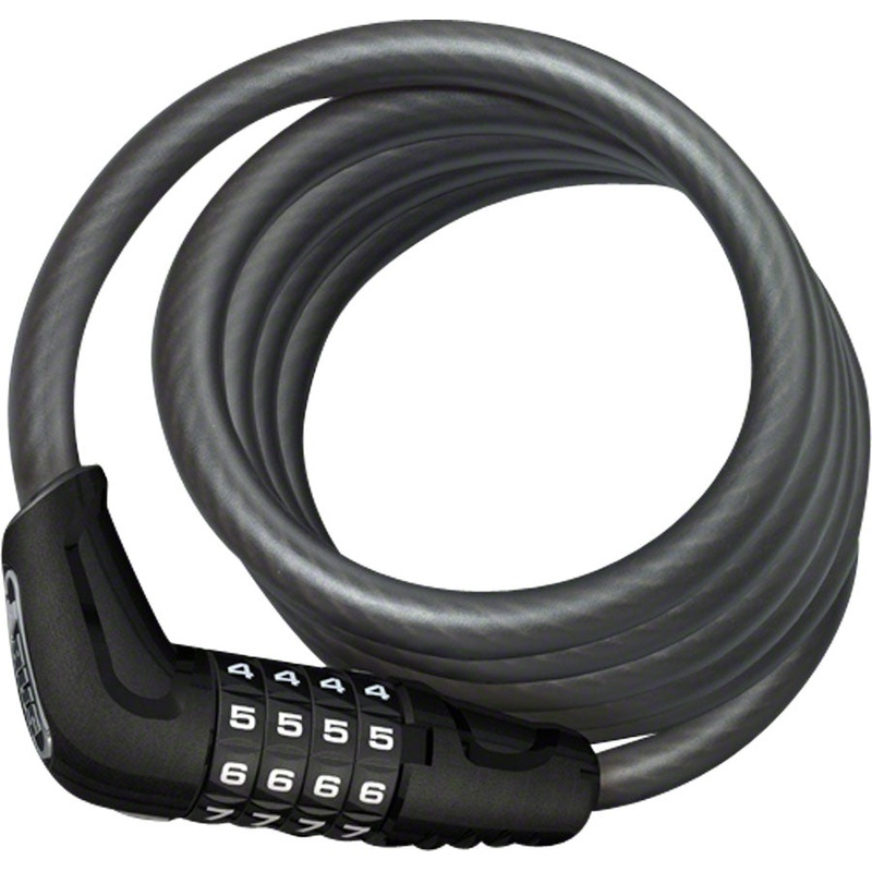 ABUS Numero 5510C  Cable Lock -Combination, 180cmx10mm With SCMU Seatpost Mount, Black