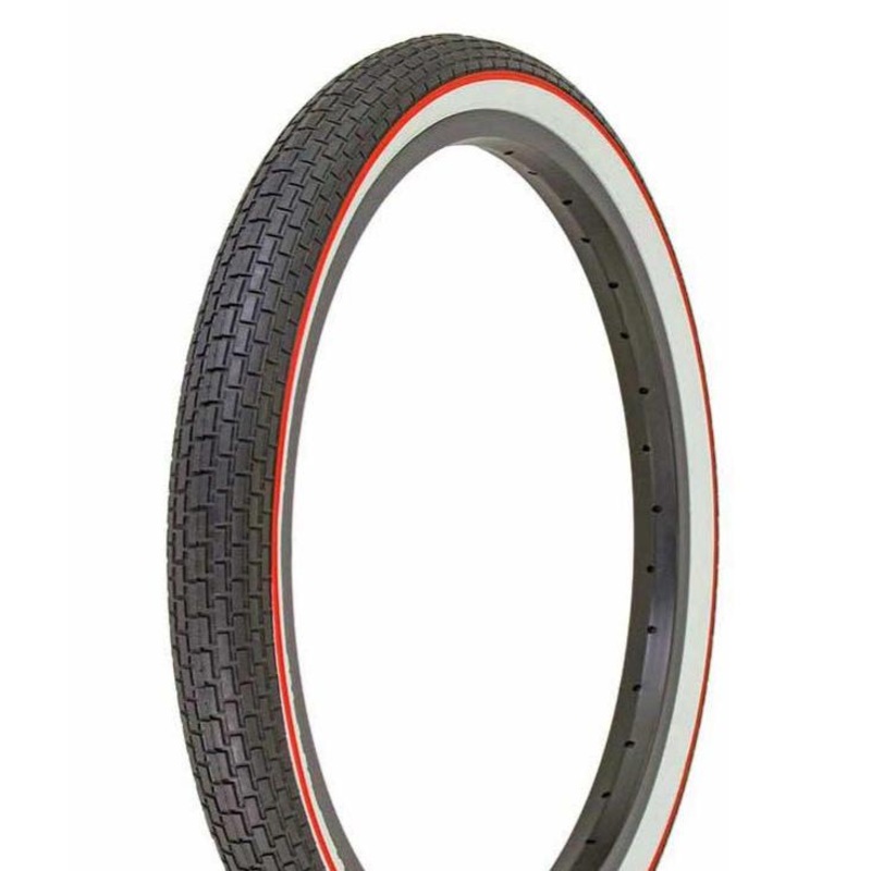 20×1.75 Black Whitewall Red Stripe Tire by Duro – Westwind brick tread