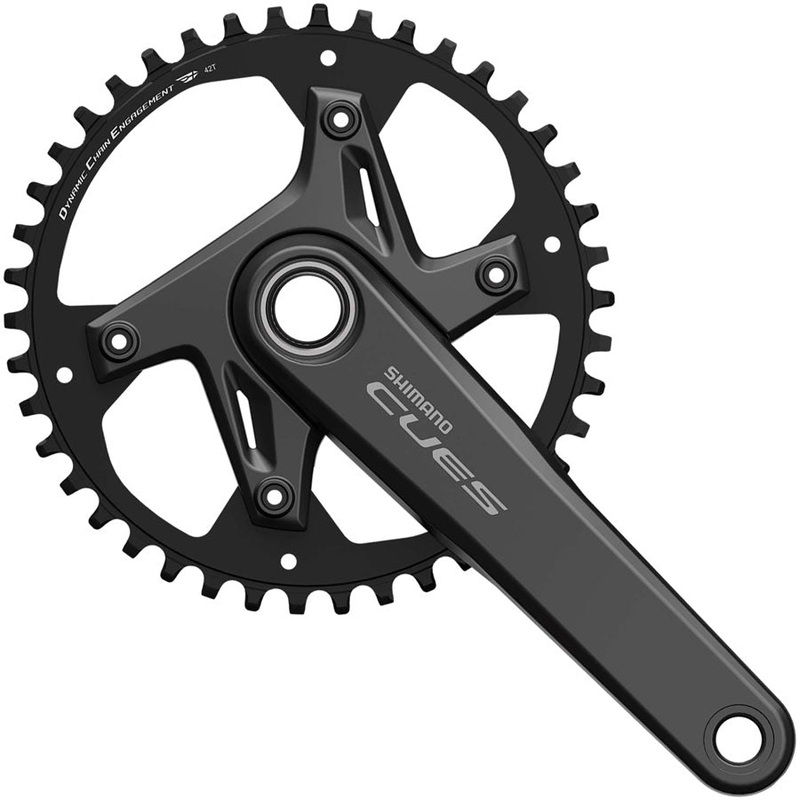 Shimano CUES FC-U6040-1 Crankset – 172.5mm 9/10/11-Speed 42t Asymmetric 110 BCD Hollowtech 2 Crankarms BLK