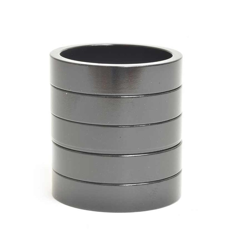 Wheels Manufacturing Aluminum Headset Spacer – 1-1/8″ 7.5mm Black 5-pack