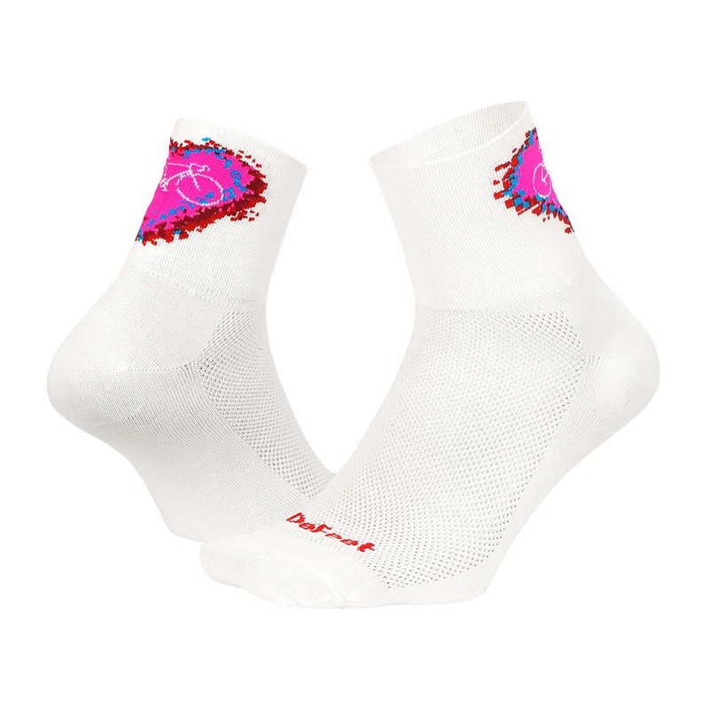 DeFeet Aireator 2-3″ Cuff Socks White/Pink S Pair
