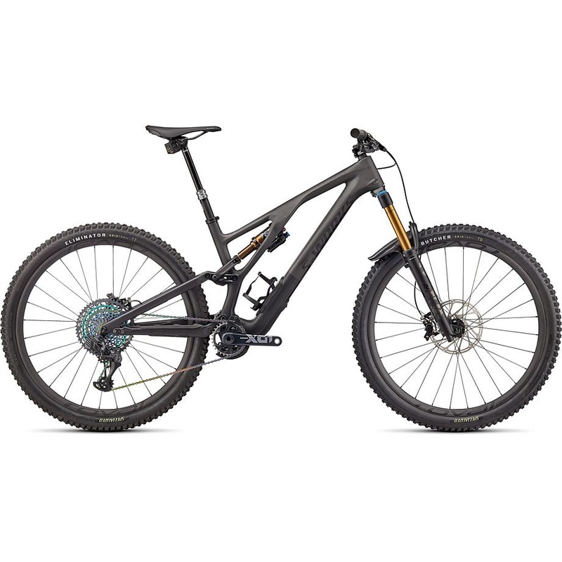 2022 Specialized Stumpjumper evo S-Works bike satin brushed black liquid metal / carbon / black s3