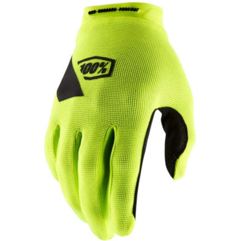 100% Ridecamp Gloves – Flourescent Yellow Full Finger Men’s X-Large