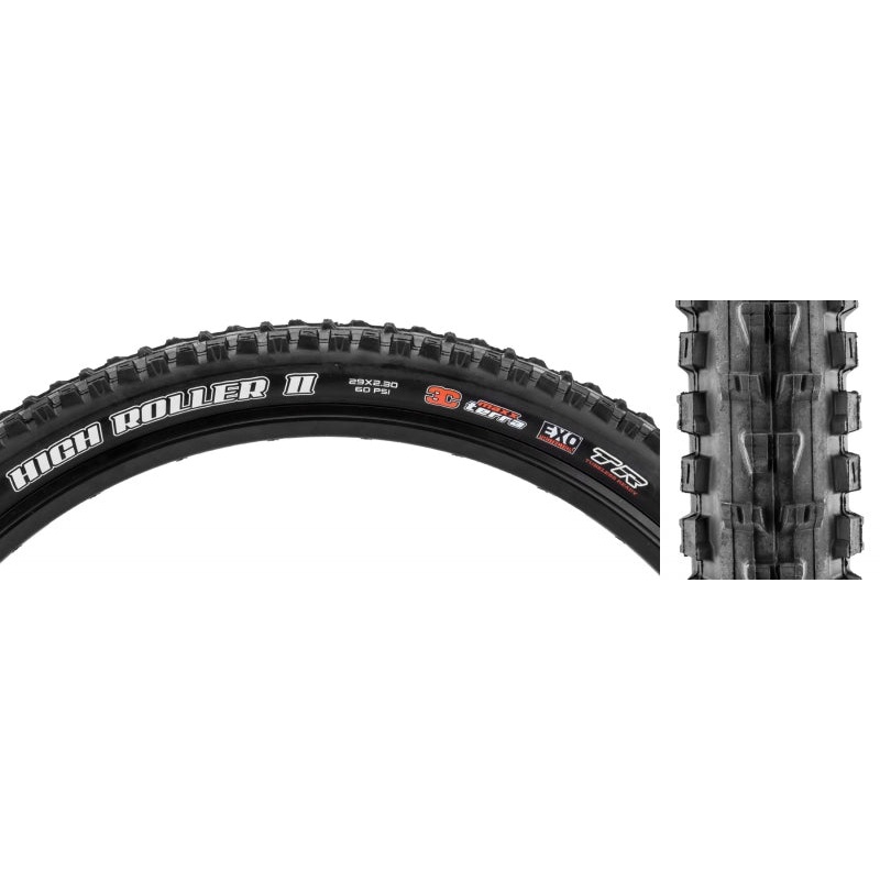 Maxxis High Roller II Tire – 29 x 2.3 Tubeless Folding BLK 3C Maxx Terra EXO
