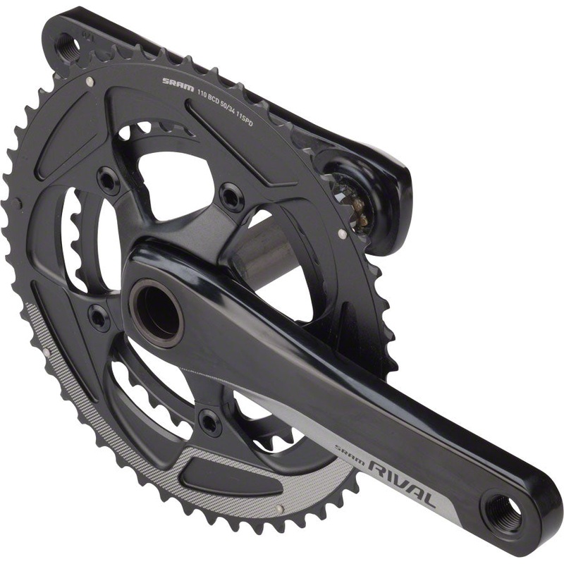 SRAM Rival 22 Crankset – 175mm 11-Speed 50/34t 110 BCD GXP Spindle Interface BLK