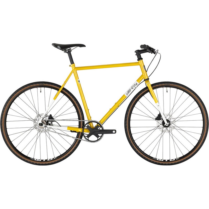 All-City Super Professional Flat Bar Single Speed Bike – 700c, Steel, Lemon Dab, 58cm