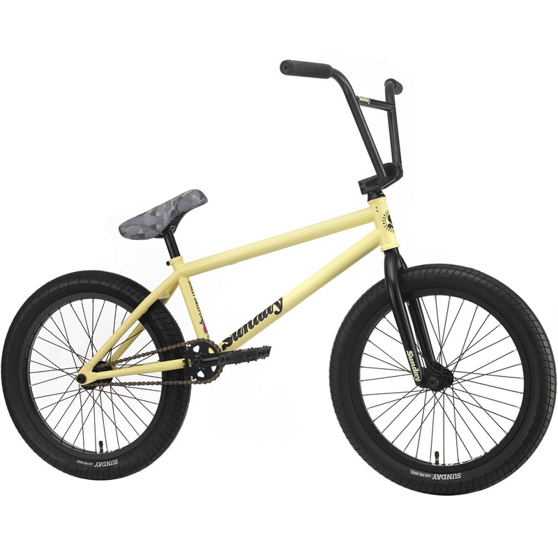 Sunday Street Sweeper RHD 20.75″TT BMX Bike-Matte Notepad Yellow Jake Seeley Signature