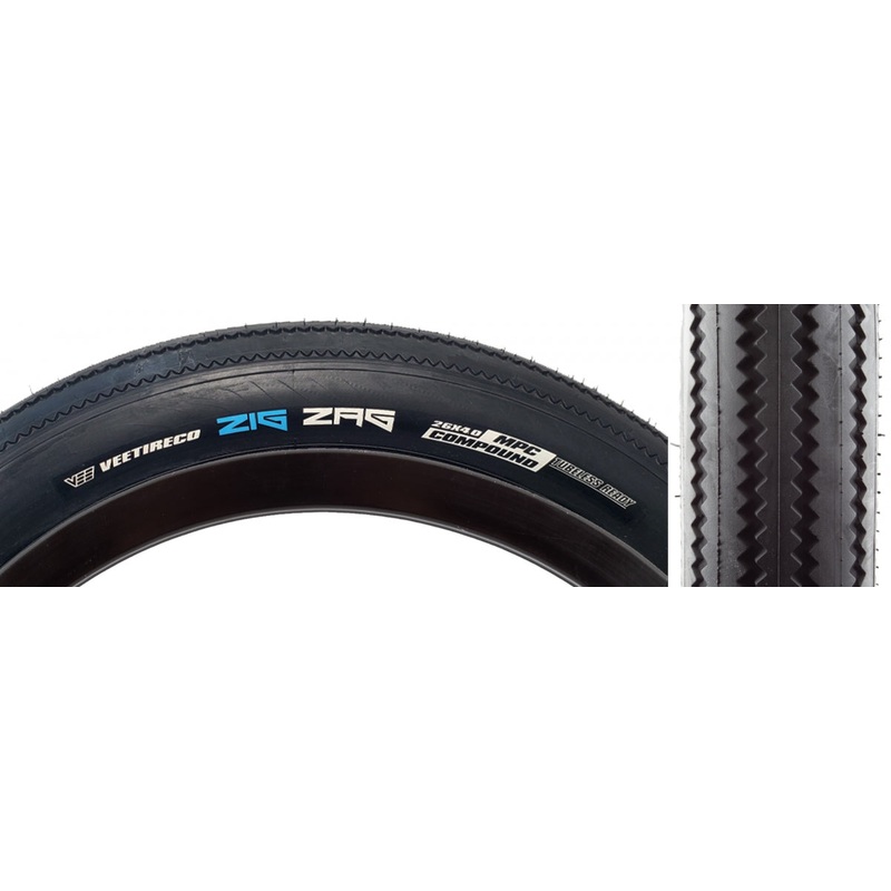 Tire Vee Zigzag 26X4.0 Black/Bk Fold/72