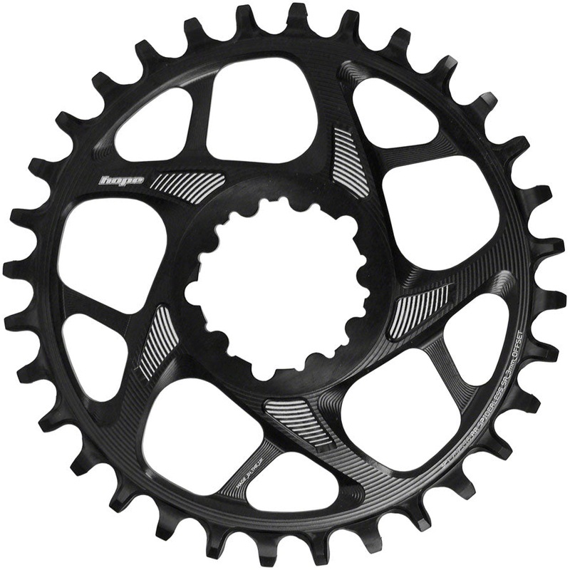Hope Spiderless Retainer Chainring – 32t, SRAM Direct Mount, 3mm Offset, R22, Black