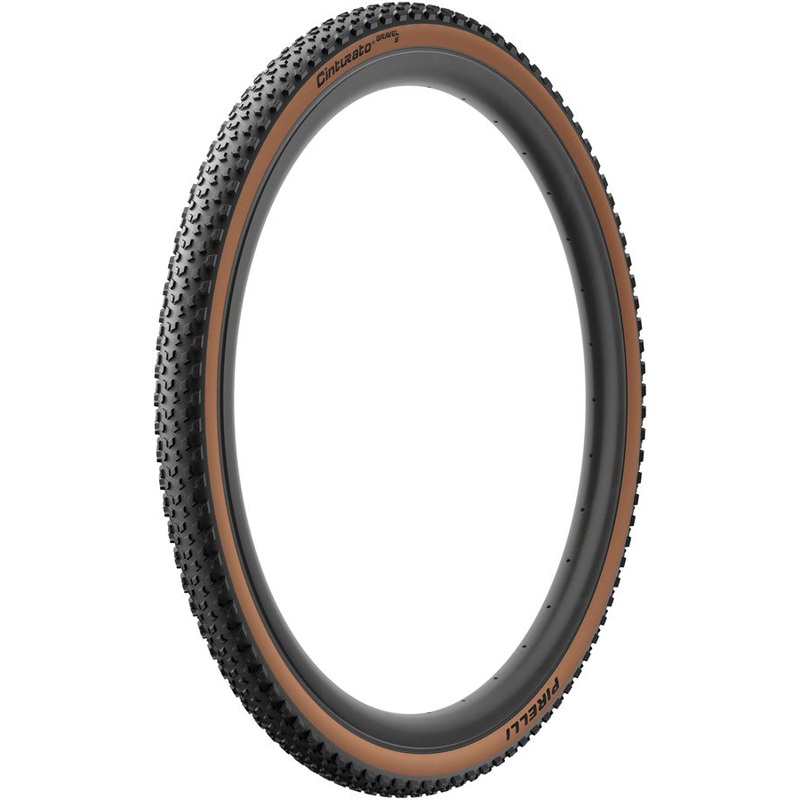 Pirelli Cinturato Gravel S Tire – 700 x 45 Tubeless Folding Black/Tan