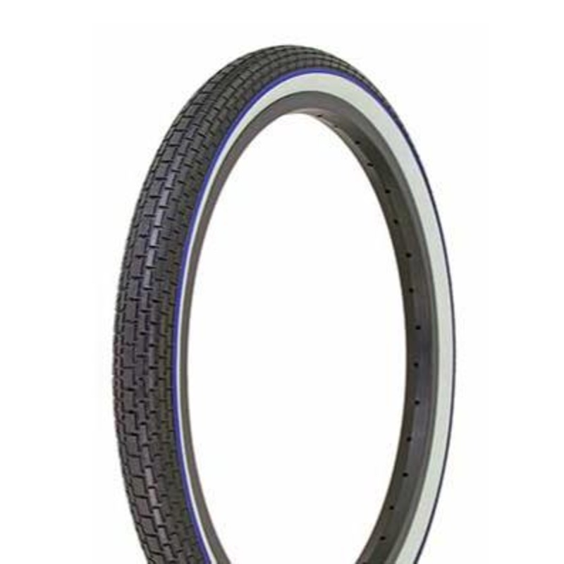 20×1.75 Black Whitewall Blue Stripe Tire by Duro – Westwind brick tread