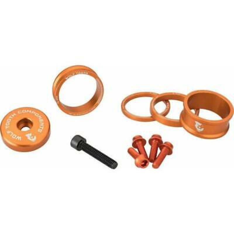 Wolf Tooth Bling Kit Headset Spacer Kit 3 5 10 15mm ORANGE