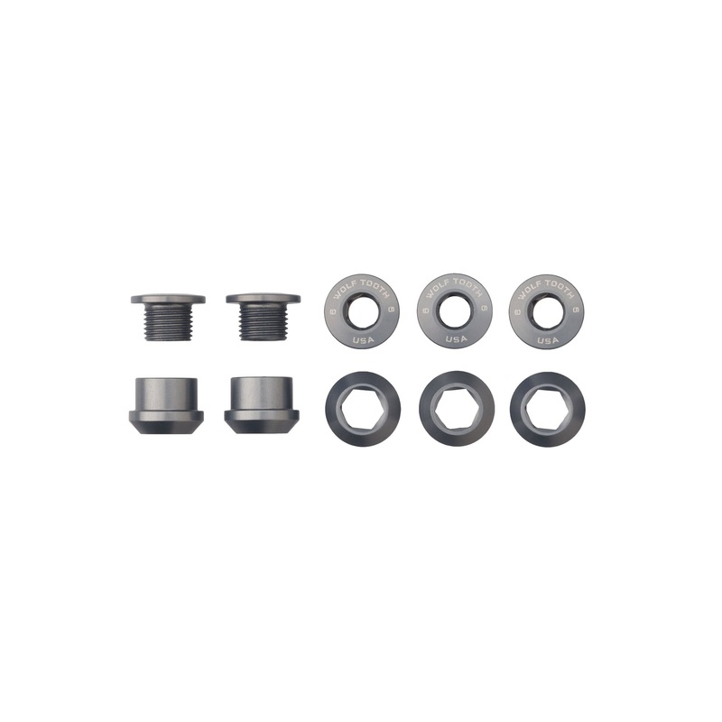 Wolf Tooth 1x Chainring Bolt Set 6mm Dual Hex Fittings Set of 5 for 1X Chainrings
