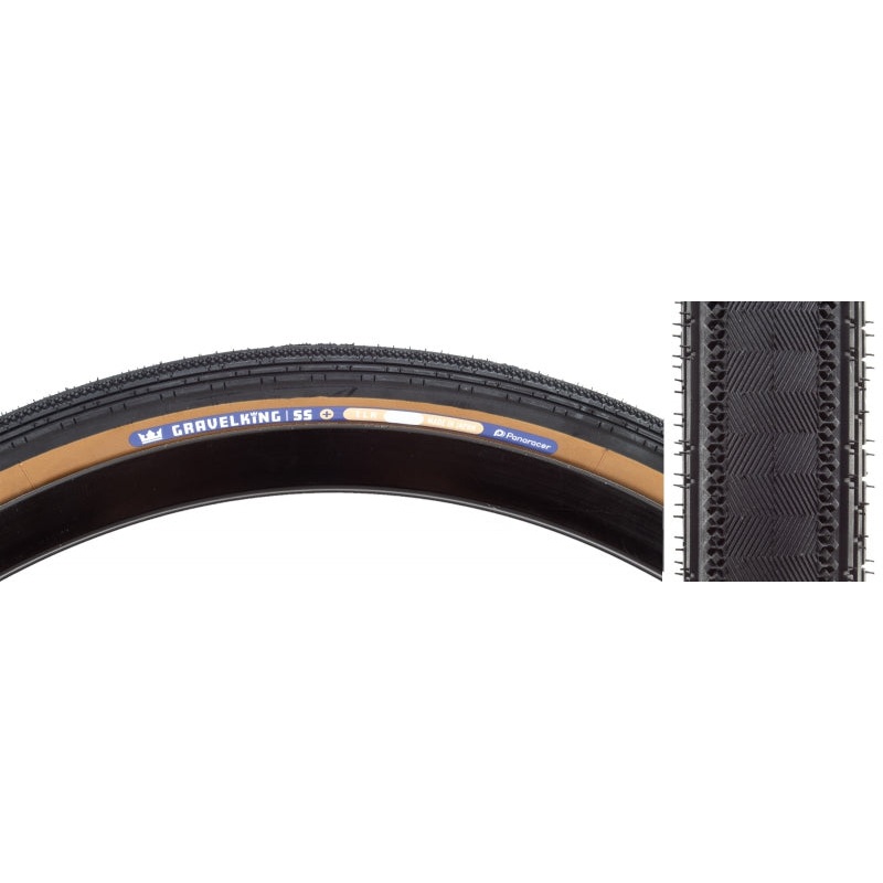 Panaracer GravelKing SS Plus Tire – 700 x 40 Tubeless Folding Black/Brown