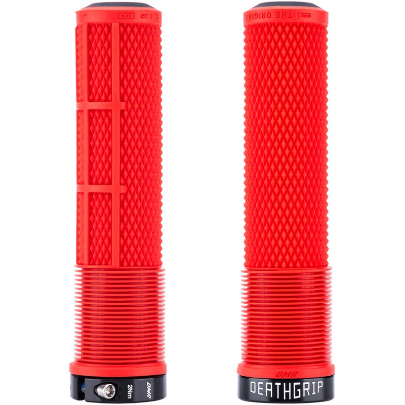DMR DeathGrip 2 Flangeless Grips – Thin, Lock-On, Red