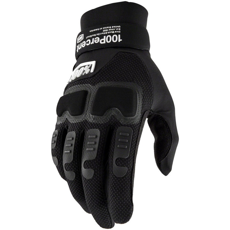 100% Langdale Gloves – Black Full Finger Mens Large