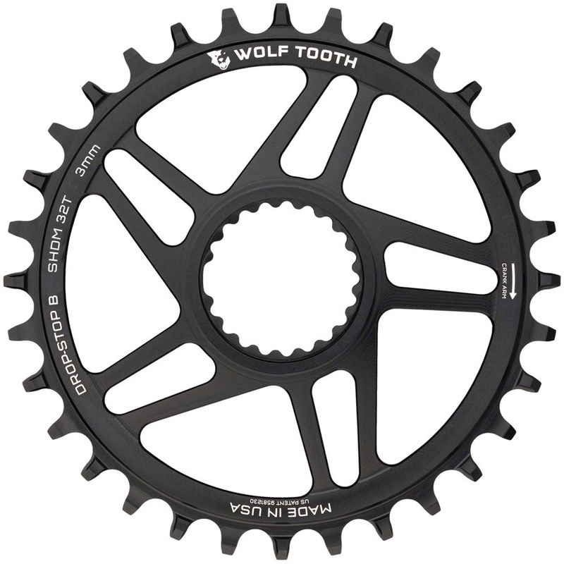 Wolf Tooth Direct Mount Chainring – 32t, Shimano Direct Mount, Drop Stop B, Boost, 3mm Offset, Black
