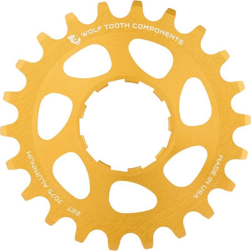 Wolf Tooth Single Speed Aluminum Cog – 22t Compatible with 3/32 Chains Gold