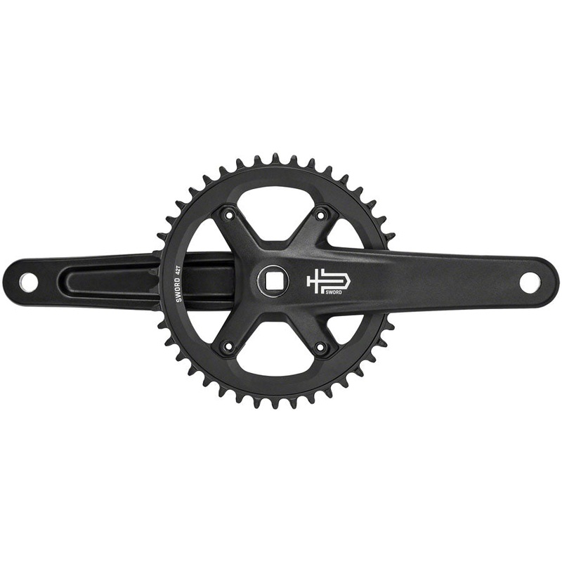Sword BLK 1x Crankset – 165mm 9/10-Speed 42t 110 Asym BCD JIS Square Taper Spindle Interface BLK
