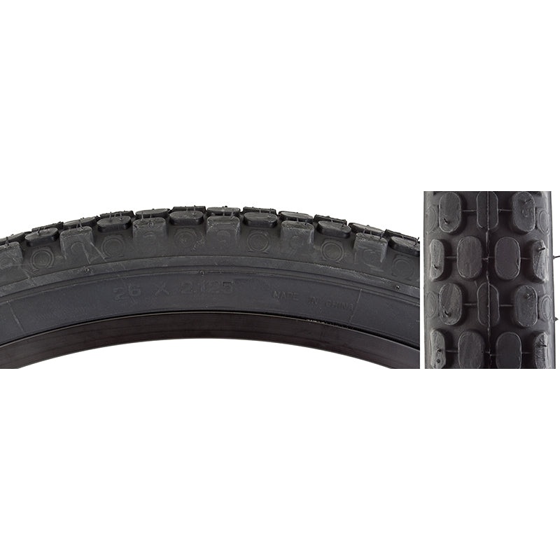 26×2.125 Studded Knobby BMX/MTB/Cruiser Tire by CST – All Black