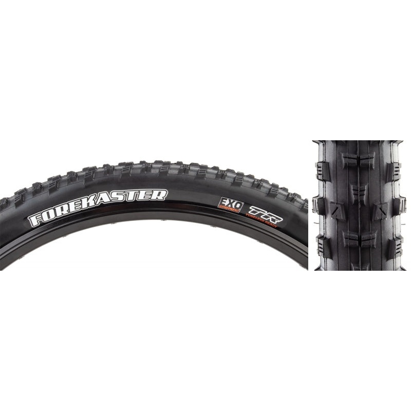 Maxxis Forekaster Tire – 27.5 x 2.35 Tubeless Folding Black Dual EXO