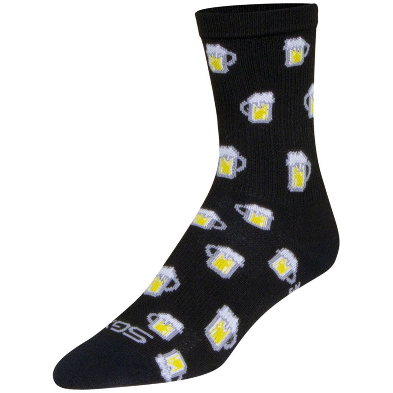 SockGuy SGX Pints Socks – 6″ Black Small/Medium