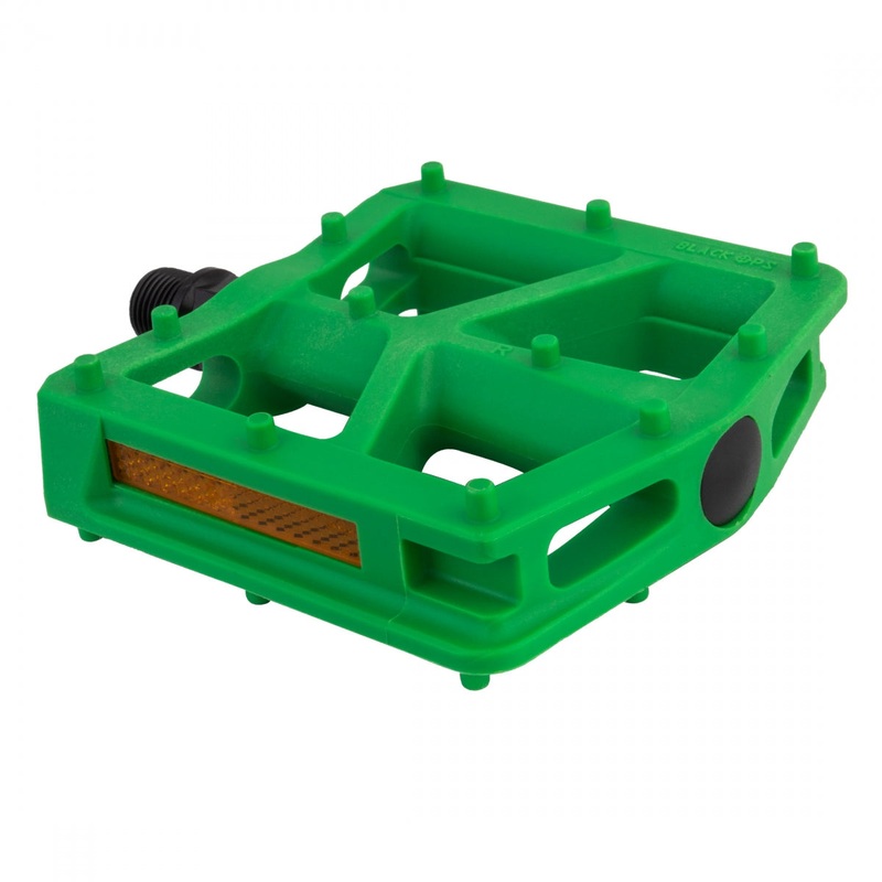 Black Ops T-Bar Pedals 9/16″ Chromoly Axle Nylon Fiber Body Molded Pins Green