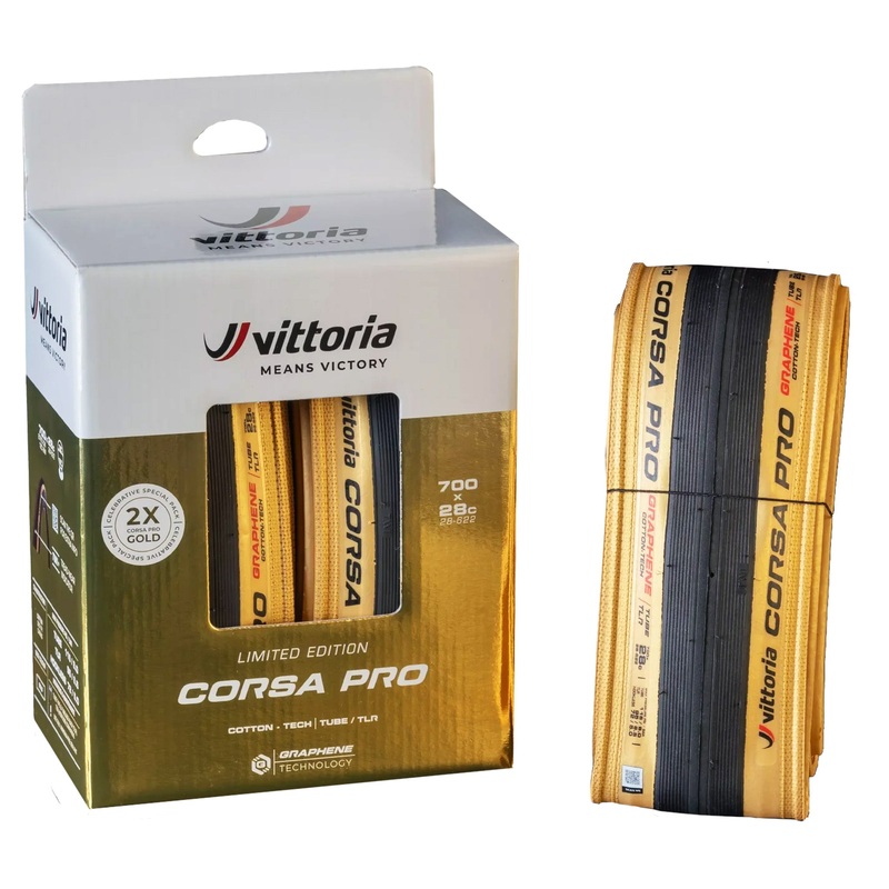 Vittoria Corsa Pro G2.0 Tire Double Pack Folding 700×28 Gold