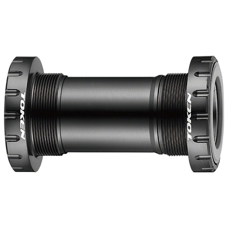 Token BB386BSA Threaded Bottom Bracket – English, BB386, Black