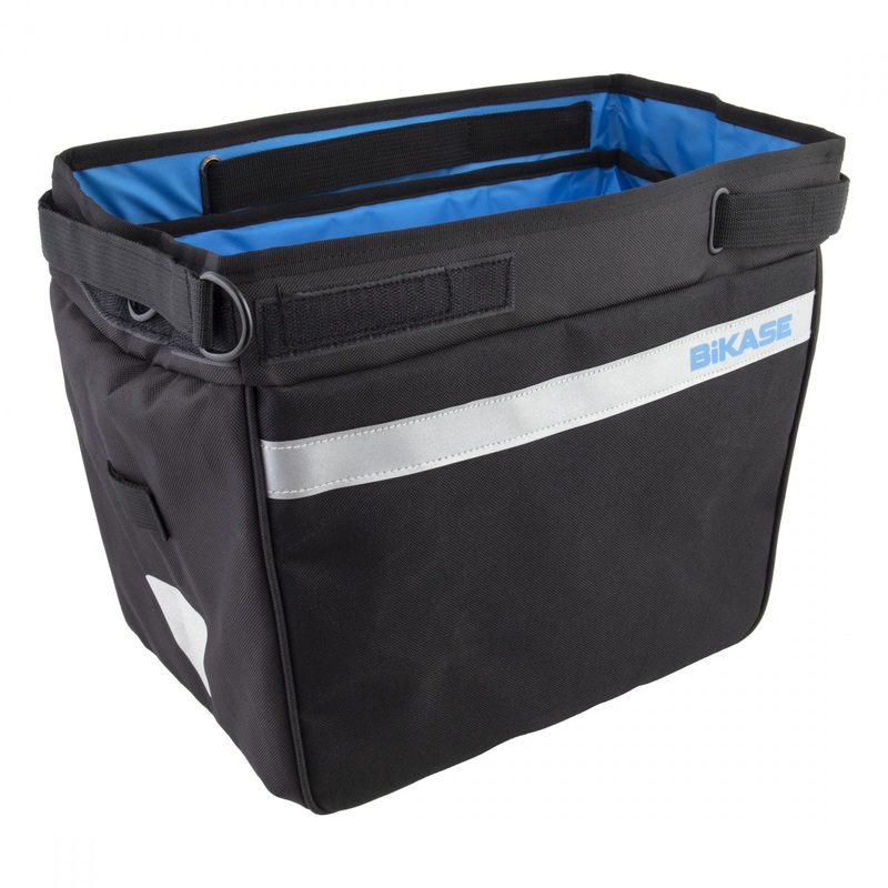 Bikase Grocery Pannier Black/Blue 14x6x10in Velcro Straps