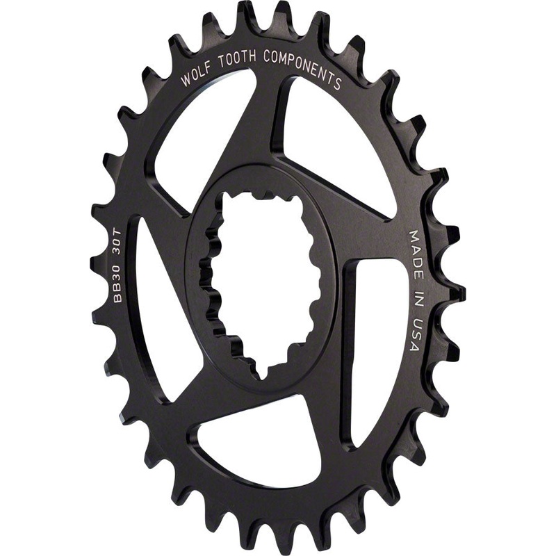 Wolf Tooth Direct Mount Chainring – 34t SRAM Direct Mount Drop-Stop A For BB30 Short Spindle Cranksets 0mm Offset BLK