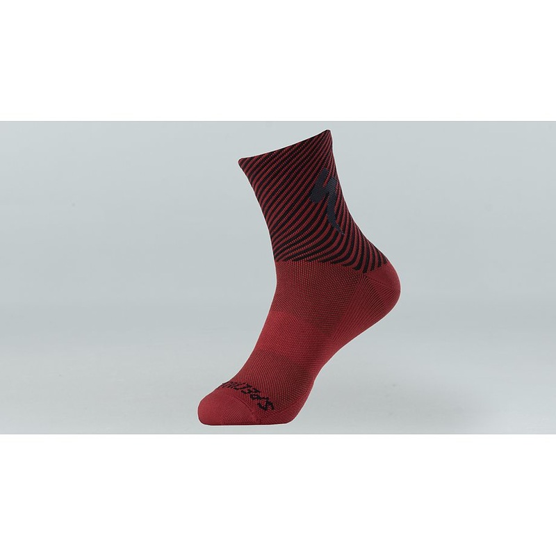 Specialized soft air mid sock crimson/black stripe s