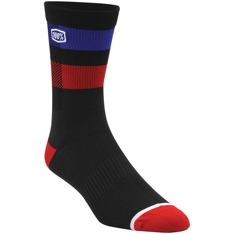 100% Flow Performance MTB Socks – Black Large/X-Large