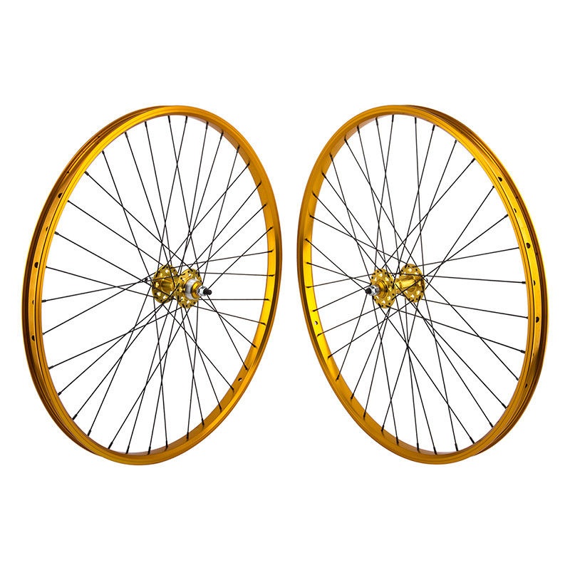 29″ SE Racing Wheelset – Pair – 36H – Double Wall – Sealed Bearing – Flip Flop – Gold