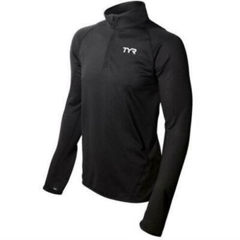 TYR All Elements Long Sleeve  Zip Cold Weather Pullover Black Med