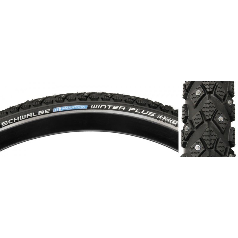Tire Swb Marathon Winter Plus 700X35 Perf Twin Sm-Guard Black/Bk/Ref 240-Stud-Snow Wire