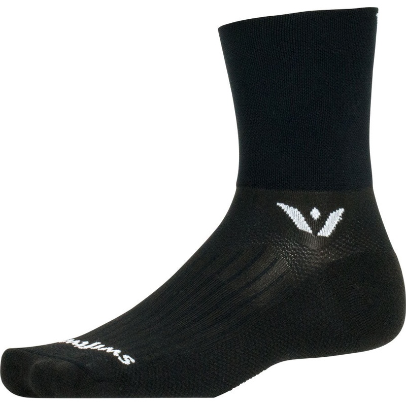 Swiftwick Aspire Quarter Crew Socks – 4″ Black Small