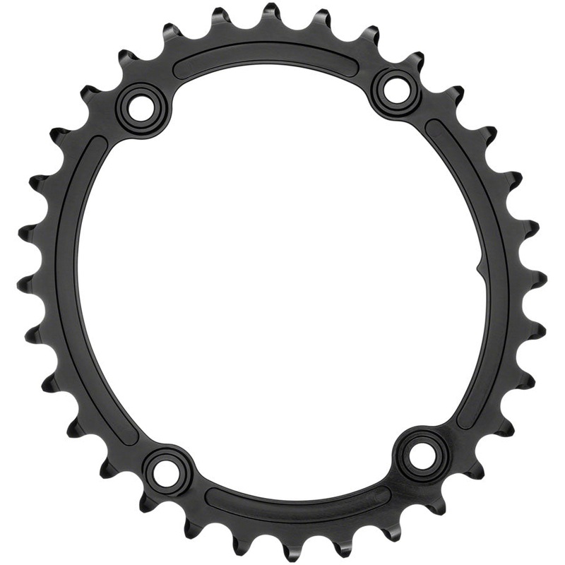 absoluteBLACK Premium Sub-Compact Oval 110 BCD Road Inner Chainring – 32t 110 Shimano Asymmetric BCD 4-Bolt BLK