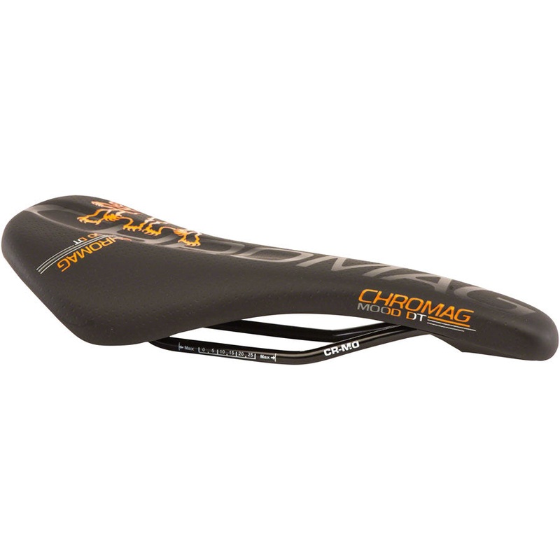 Chromag Mood DT Saddle – Chromoly Black/Orange