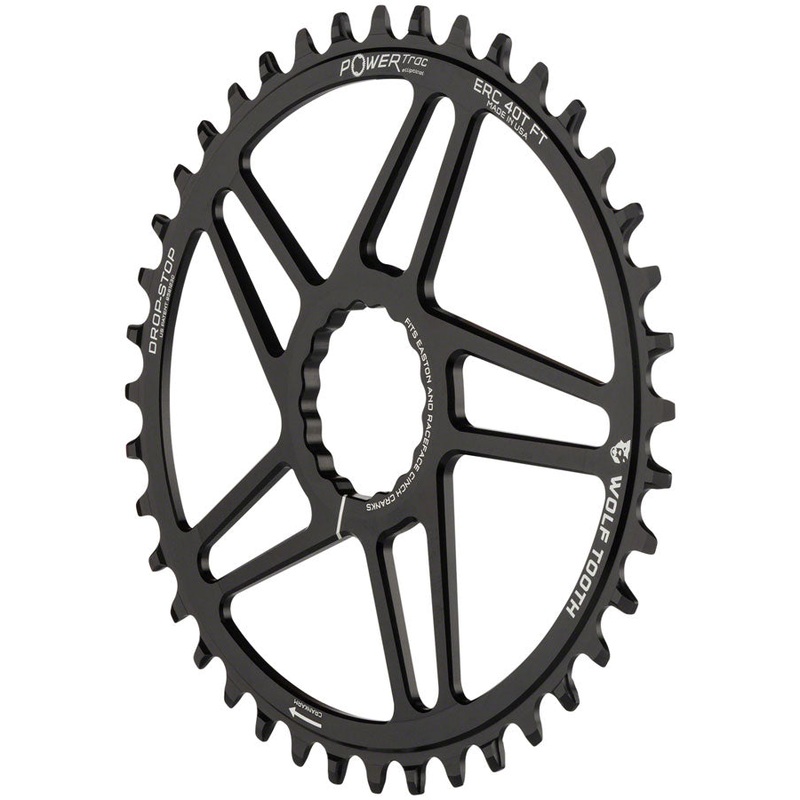 Wolf Tooth Elliptical Direct Mount Chainring – 40t, RaceFace/Easton CINCH Direct Mount, 3mm Offset, Drop-Stop, Flattop