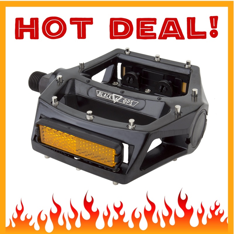 BlackOps Aluminum BMX Pro Size Platform Pedals – 9/16″ – Black