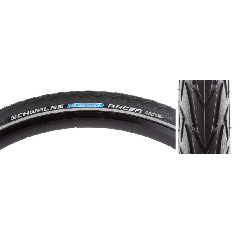 Schwalbe Marathon Racer Tire – 26 x 1.5 Clincher Wire BLK Performance Line RaceGuard Addix E-25