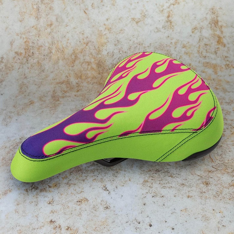 Sunday Flames Fat Capital Railed Cruiser Seat Purple / Green