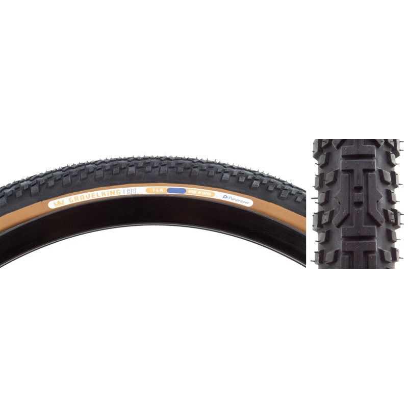 Panaracer GravelKing X1 Tire – 700 x 45 Tubeless Folding Black/Brown