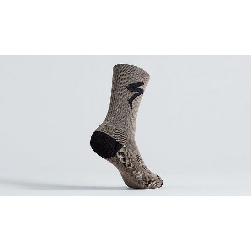 Specialized merino midweight tall logo sock gunmetal s