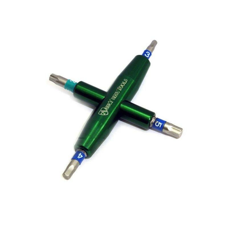 Abbey Bike Tools 4-Way Multi-tool with 3 4 5 T25 Bits